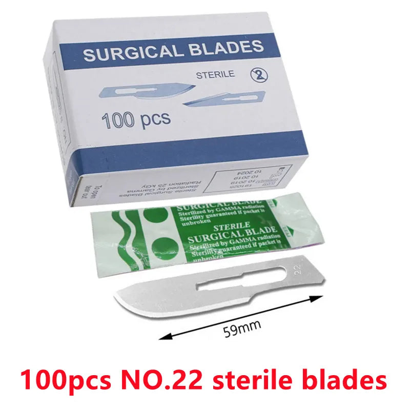 20-100pcs Sterile Carbon Steel Surgical Blades Scalpel Knife for DIY Cutting Phone Repair Carving Animal Grooming Maintenance