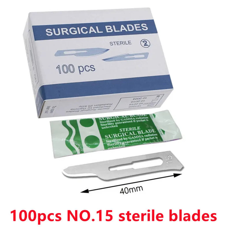 20-100pcs Sterile Carbon Steel Surgical Blades Scalpel Knife for DIY Cutting Phone Repair Carving Animal Grooming Maintenance