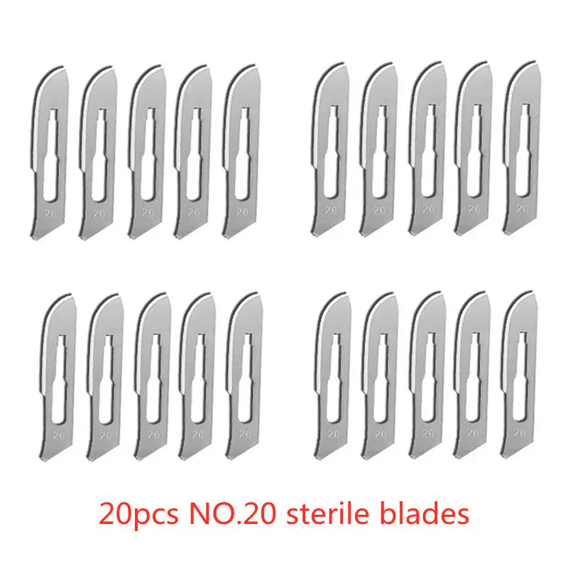 20-100pcs Sterile Carbon Steel Surgical Blades Scalpel Knife for DIY Cutting Phone Repair Carving Animal Grooming Maintenance