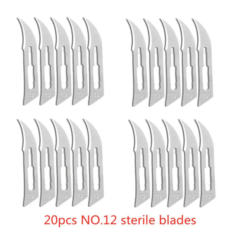20-100pcs Sterile Carbon Steel Surgical Blades Scalpel Knife for DIY Cutting Phone Repair Carving Animal Grooming Maintenance