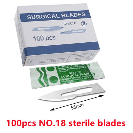 20-100pcs Sterile Carbon Steel Surgical Blades Scalpel Knife for DIY Cutting Phone Repair Carving Animal Grooming Maintenance