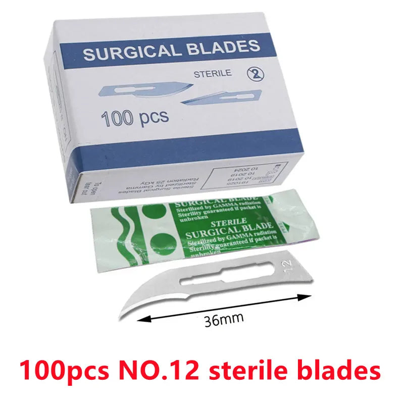 20-100pcs Sterile Carbon Steel Surgical Blades Scalpel Knife for DIY Cutting Phone Repair Carving Animal Grooming Maintenance