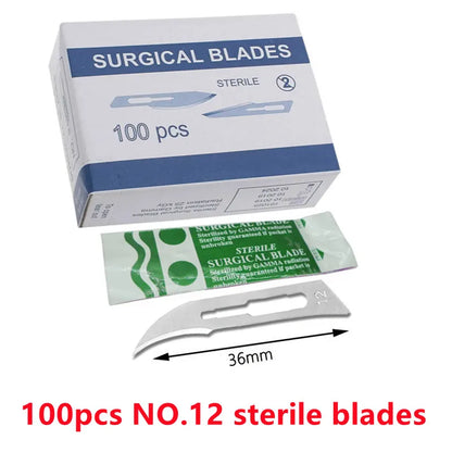 20-100pcs Sterile Carbon Steel Surgical Blades Scalpel Knife for DIY Cutting Phone Repair Carving Animal Grooming Maintenance