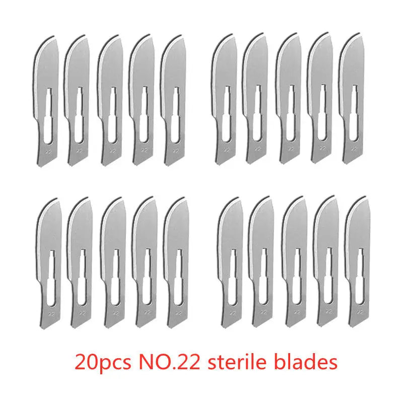 20-100pcs Sterile Carbon Steel Surgical Blades Scalpel Knife for DIY Cutting Phone Repair Carving Animal Grooming Maintenance