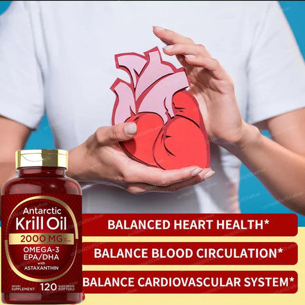 2000Mg Antarctic Krill Oil Capsules OMEGA-3 and EPA/DHA with Astaxanthin Supplement for Joint ,Brain, Heart Health