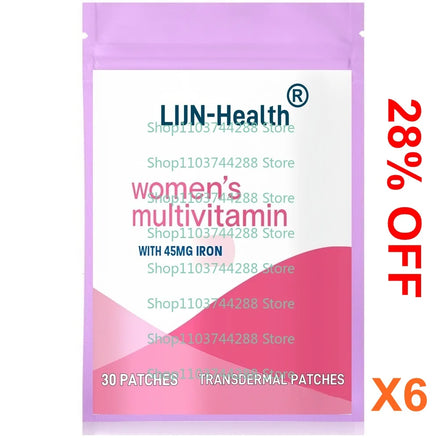 30 Patches Multivitamin with Iron Transdermal Patches  for Women Hair, Skin, and Nail Support