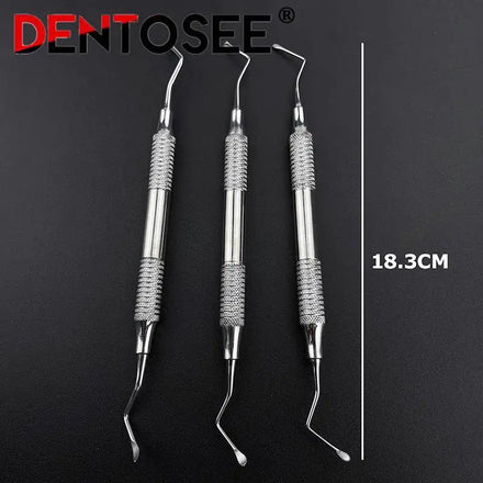 3Pcs/Set Dental Curette Professional  Jagged Curettes Dental Scaler Gracey Bone Curette Implant Instrument Tools