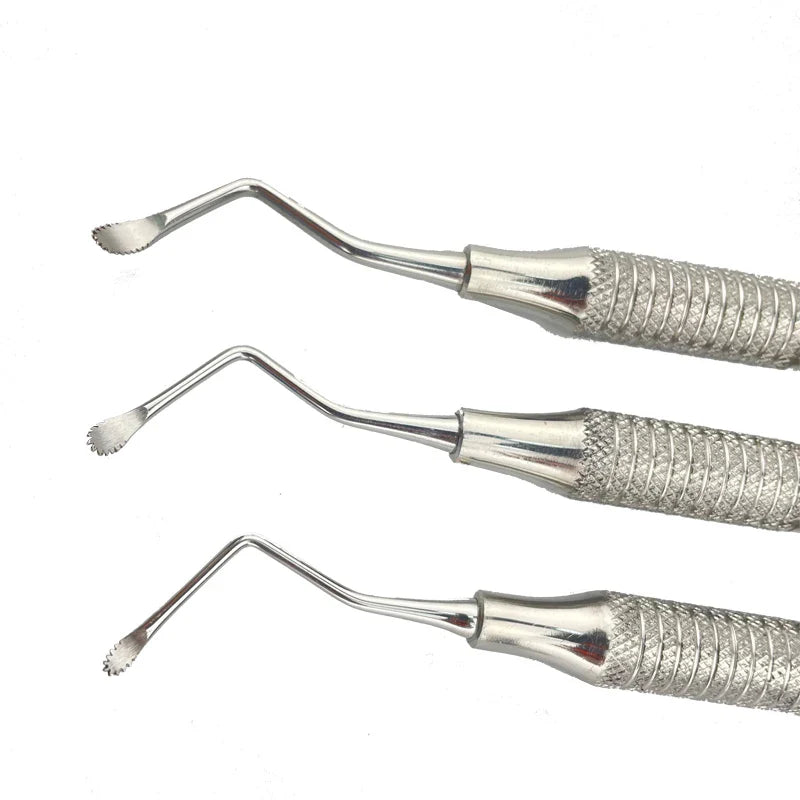 3Pcs/Set Dental Curette Professional  Jagged Curettes Dental Scaler Gracey Bone Curette Implant Instrument Tools