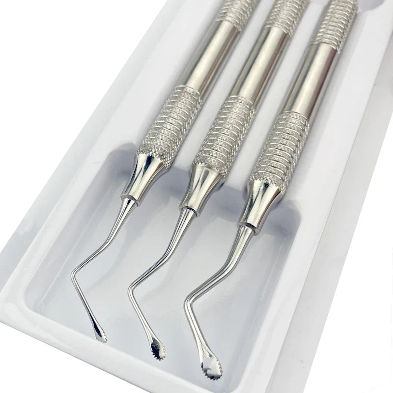 3Pcs/Set Dental Curette Professional  Jagged Curettes Dental Scaler Gracey Bone Curette Implant Instrument Tools