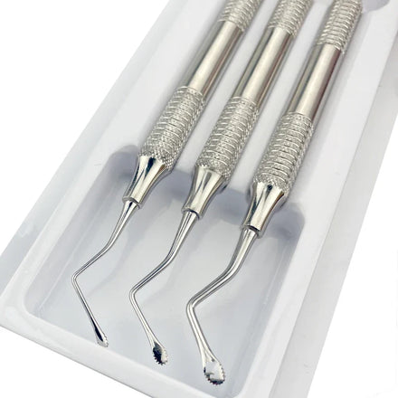 3Pcs/Set Dental Curette Professional  Jagged Curettes Dental Scaler Gracey Bone Curette Implant Instrument Tools
