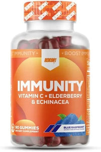 Immune Gummies - Vitamin C & Zinc Immunity Gummies - Daily Supplement with Echinacea + Elderberry to Support Immune System - Blue Raspberry Flavored Gummy Vitamin (30 Servings) in Pakistan