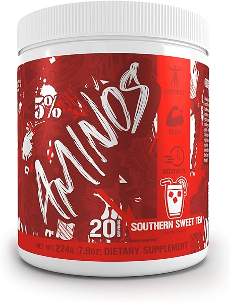 5% Nutrition Code Red Aminos BCAA & EAA Post Workout Recovery Powder | Full Spectrum Essential Amino Acid Complex for Men & Women (Southern Sweet Tea) in Pakistan in Pakistan