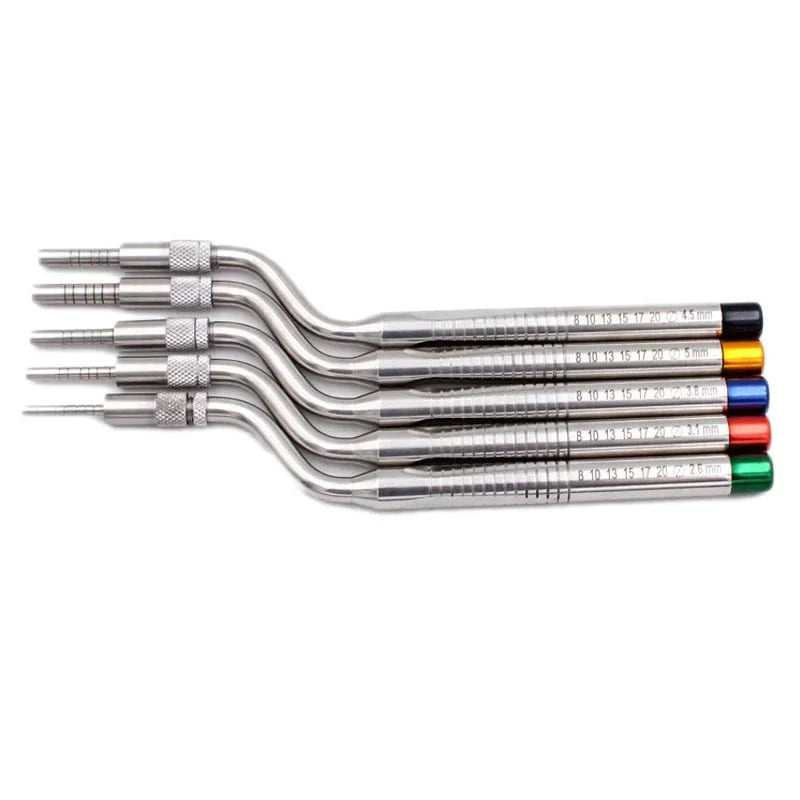 5 Pcs Dental Implant Osteotome Instrument Mandibular Sinus Elevator Tool Concave Tips Sinus Lifting Device Implant Bone Extruder
