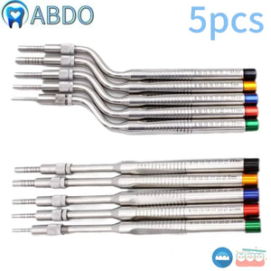 5 Pcs Dental Implant Osteotome Instrument Mandibular Sinus Elevator Tool Concave Tips Sinus Lifting Device Implant Bone Extruder
