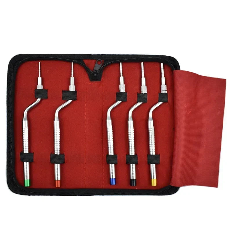 5 Piece Dental Implant Osteotome Instruments Dental tooth extraction tool maxillary Sinus Lift Bended straight