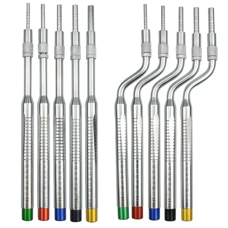 5 Piece Dental Implant Osteotome Instruments Dental tooth extraction tool maxillary Sinus Lift Bended straight