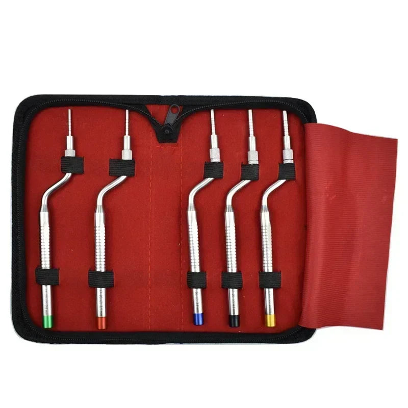 5 Piece Dental Implant Osteotome Instruments Dental tooth extraction tool maxillary Sinus Lift Bended straight