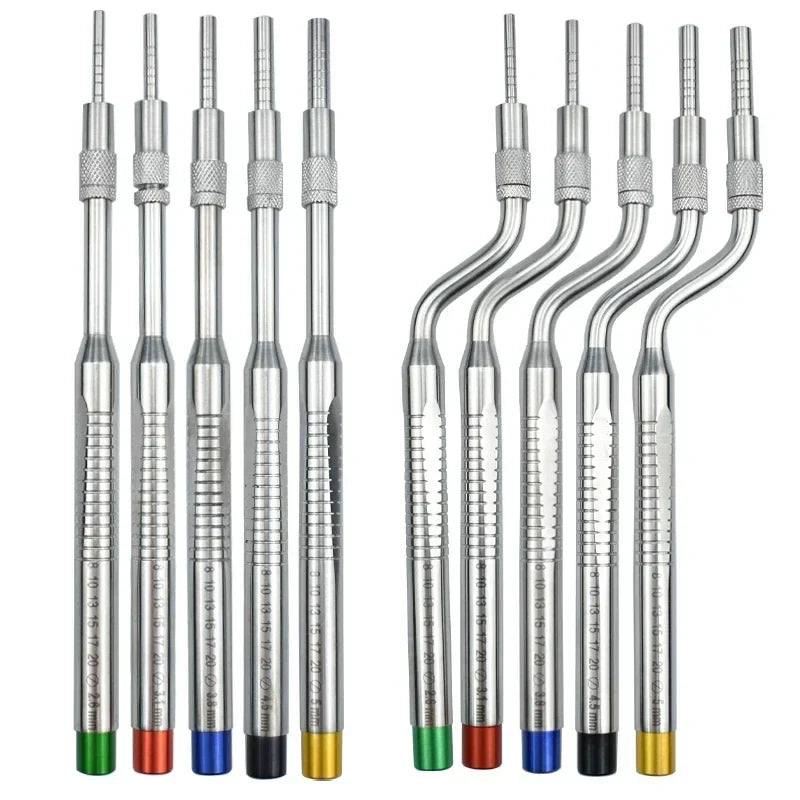5 Piece Dental Implant Osteotome Instruments Dental tooth extraction tool maxillary Sinus Lift Bended straight