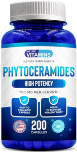 Phytoceramides 700mg - 200 Capsules All Natural Wheat Free and Plant Based - Phytoceramide Supplement - 700 mg per Serving - Skin Hydration, Repair, Rejuvination in Pakistan