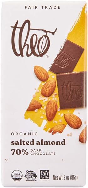 Salted Almond Organic Dark Chocolate Bar, 70% Cacao, 1 Bar | Vegan, Fair Trade in Pakistan