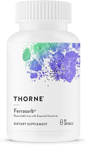 Ferrasorb - 36 mg Iron with Essential Nutrients - Complete Blood Support Formula - Elemental Iron, Folate, B and C Vitamins for Optimal Absorption - Gluten-Free - 60 Capsules in Pakistan