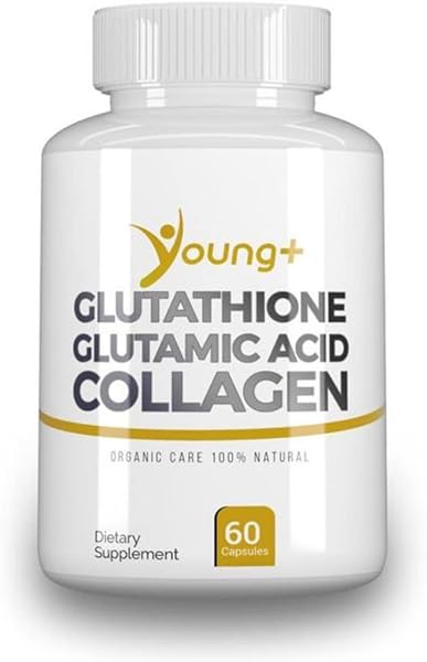 Young+ Glutathione, Glutamic Acid and Collagen. Antioxidant Supplement - 1000mg, 60 Capsules in Pakistan