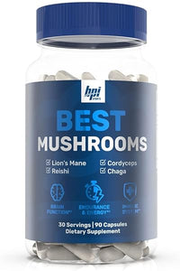 Best Mushrooms Supplement - Lions Mane, Reishi, Cordyceps, and Chaga Mushroom Capsules - Energy, Brain, & Immune Support Supplement - 30 Day Supply, White in Pakistan