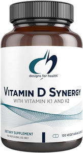 Designs for Health Vitamin D Synergy - 2000 IU Vitamin D with K Supplement - Supports Healthy Moods, Bone Health + Immune Health for Adults - VIT D3 + Vitamin K - Gluten Free + Non-GMO (120 Capsules) in Pakistan