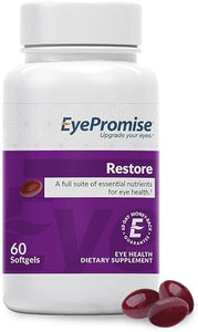 Restore Supplement - 60 Softgel Capsules Containing Lutein, Vitamin C, Vitamin D, Vitamin E, Omega-3 Fish Oil, and Zeaxanthin - A Patented Complete Eye Health Formula in Pakistan