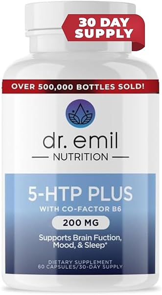 DR. EMIL NUTRITION 200 MG 5-HTP Plus with SAM-e to Maintain Normal Healthy Sleep and Create a Sense of Wellbeing - 5HTP Supplement with Vitamin B6-60 Vegan Capsules, 30 Servings in Pakistan