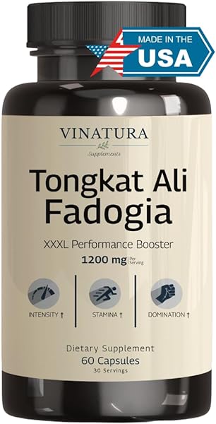 Tongkat Ali & Fadogia Agrestis - 1200mg, Enhanced with L-Citrulline and L-Arginine, Equivalent to 54,300mg Raw Per Serving *USA Made and Tested* Complex Herbal Supplement, 60 Capsules in Pakistan