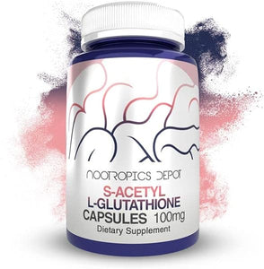Nootropics Depot S-Acetyl L-Glutathione Capsules | 100mg | 180 Count | High Bioavailabliity Glutathione in Pakistan