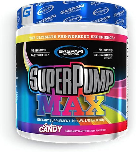 Super Pump Max, Pre Workout Supplement 40 Servings, Sustained Energy & Nitric Oxide Booster Supports Muscle Growth, Recovery & Replenish (40 Servings, Rainbow Candy) in Pakistan