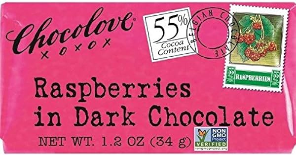 Chocolove Raspberry in Dark Chocolate, Non-GMO, 1.3 Oz Mini Bar (Pack of 12) in Pakistan in Pakistan