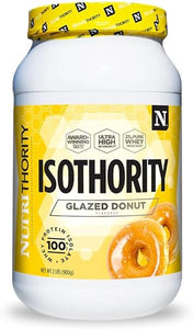 Isothority Whey Protein Isolate, Glazed Donut, 2 lb - Ultra Absorbable Branched Chain Amino Acids (BCAA) Powder with 25g Protein Per Serving, Low Carb - Build Muscle & Accelerate Recovery in Pakistan