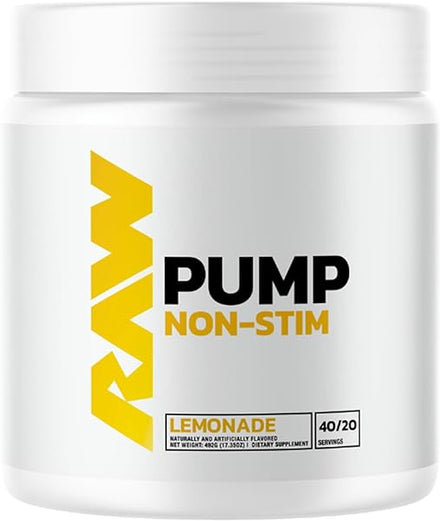 Pump Stim Free Pre Workout | Non-Stimulant Pre Workout Supplement Powder Nitric Oxide Booster | Pre Workout Supplements Drink for During Workout | (40 Servings) (Lemonade) in Pakistan