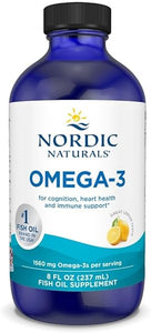 Omega-3, Lemon Flavor - 8 oz - 1560 mg Omega-3 - Fish Oil - EPA & DHA - Immune Support, Brain & Heart Health, Optimal Wellness - Non-GMO - 48 Servings in Pakistan