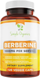 Berberine 500mg (1000mg Per Serving) for Supports Healthy Immune Function, Anti-oxidant,Gastrointestinal & Overall Wellness - 120 Capsules in Pakistan