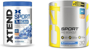 Sport BCAA Powder Blue Raspberry Ice - Electrolyte Powder for Recovery & Hydration with Amino Acids - 30 Servings & Cellucor C4 Sport Pre Workout Powder Blue Raspberry - Pre Workout Energy in Pakistan