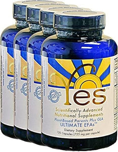 Omega 3 6 EFA Fish Oil Alternative, Organic Plant Based, Vegetarian, Burpless, No Fishy Aftertaste (4 x 120 Soft Gels) by YES Your Essential Supplements in Pakistan