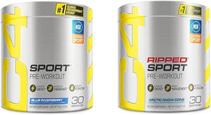 C4 Sport Pre Workout Powder Blue Raspberry for Sport 30 Servings & C4 Ripped Sport Pre Workout Powder Arctic Snow Cone - NSF Certified for Sport + Sugar Free Preworkout Energy Supplement in Pakistan