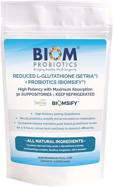 High Potency 500mg Reduced L-Glutathione (Setria Brand) + Probiotic Suppository. Maximum Bioavailable Glutathione Formulation with Powerful Antioxidants. Probiotic Complements The Formulation in Pakistan in Pakistan