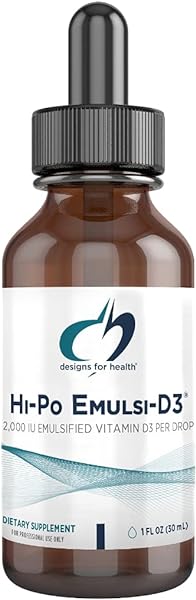 Designs for Health 2000 IU Vitamin D Drops - Hi-Po Emulsi-D3 Emulsified VIT D3, Highly Concentrated Liquid Vitamin D3 Drops - Bone Health + Immune Support - 2000 IU Per Drop (1000 Servings / 1 Ounce) in Pakistan