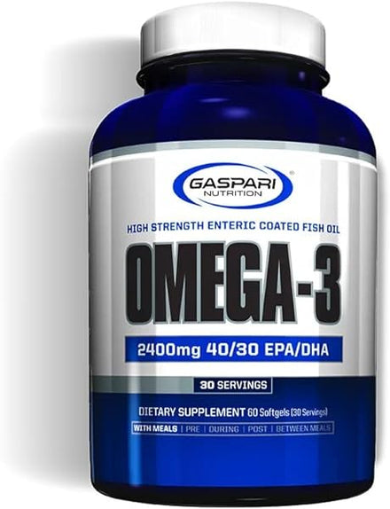 Omega-3, High Strength Enertic Coated Fish Oil, Increased Bioavailability, Limited Gastric Distress, EPA and DHA 2400mg Softgels (60 Count) in Pakistan