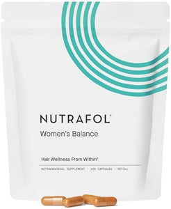 Women's Balance Hair Growth Supplements, Ages 45 and Up, Clinically Proven for Visibly Thicker Hair and Scalp Coverage in 3-6 Months, Dermatologist Recommended - 1 Month Supply Refill Pouch in Pakistan