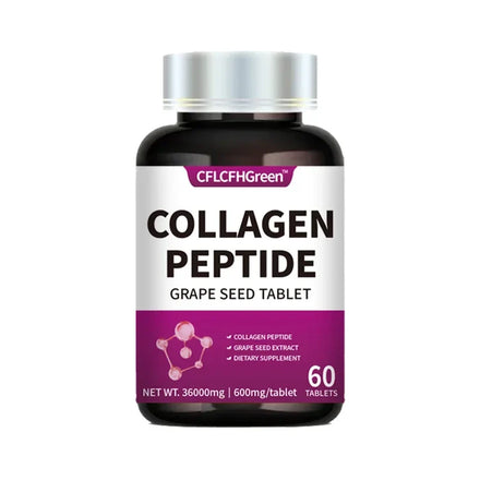 60 Tablets Collagen Peptides Supplement Tightens Skin Promotes Healthy Hair Grape Seed Extract Anti Aging