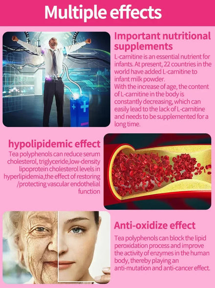 60pcs Powerful Fat Burning and Cellulite Weight Loss Pills for a Lean Physique Product Detoxification Promotes Bowel Motility