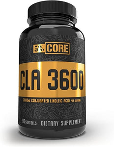 5% Nutrition Core CLA Supplement for Weight Loss, Metabolism Support & Muscle Preservation | 3,600 mg of Conjugated Linoleic Acid from 4,500 mg of Safflower Oil (30 Servings / 90 Softgels) in Pakistan