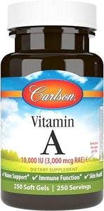 Vitamin A, 10000 IU (3000 mcg RAE), Vision Health, 250 Softgels in Pakistan