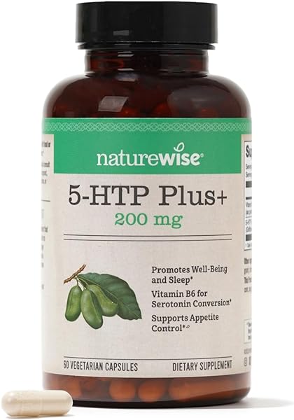 NatureWise 5-HTP 200Mg Mood Support, Natural Sleep Aid helps promote healthy eating habits, Easy-to-Digest Delayed Release Capsules Enhanced w/ Vitamin B6, Non-GMO (2 Month Supply - 60 Count) in Pakistan in Pakistan